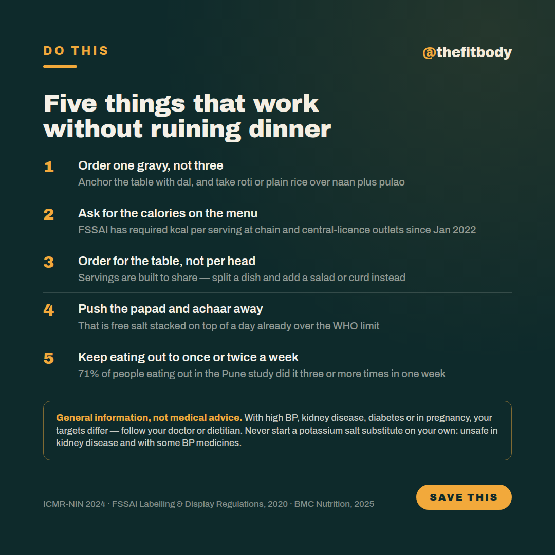 Eating Out Stopped Being a Treat: How to Order Smarter Without Skipping Dinner Eating Out Stopped Being a Treat: How to Order Smarter Without Skipping Dinner — slide 5: five things that work